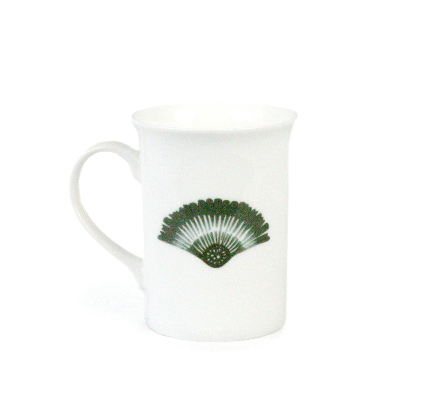 Kaffemugg Solfjäder Porslin Salviagrön 30cl, detaljbild