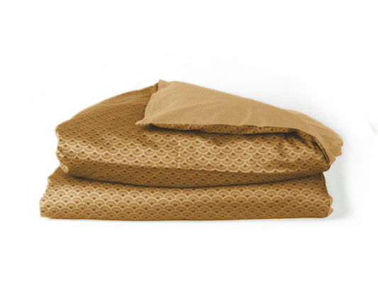 Påslakanset Vågor Bomullssatin Soft Gold 210×150 cm, detaljbild