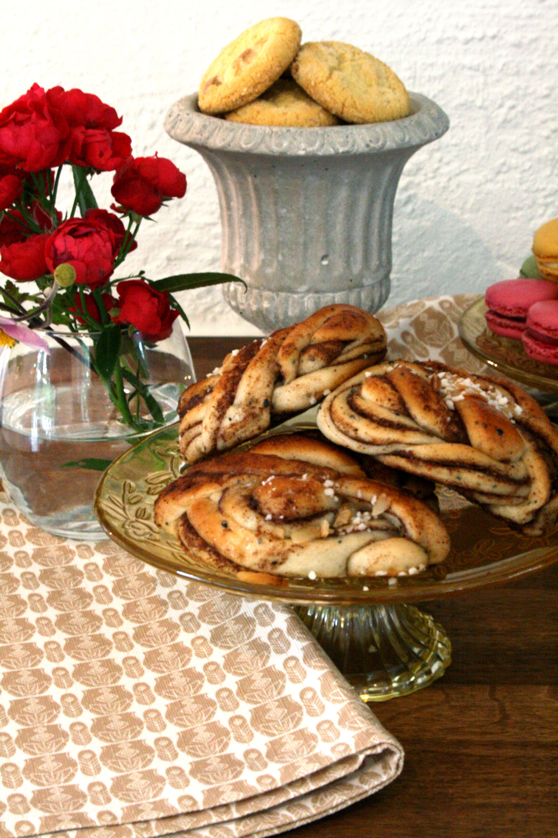 Geometrisk kökshandduk i bomull 70x50cm, miljöbild