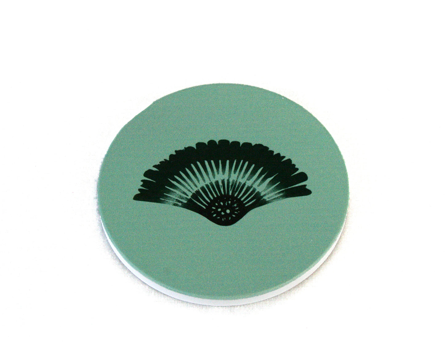 Glasunderlägg Solfjäder Keramik Skogsgrön (4-pack)