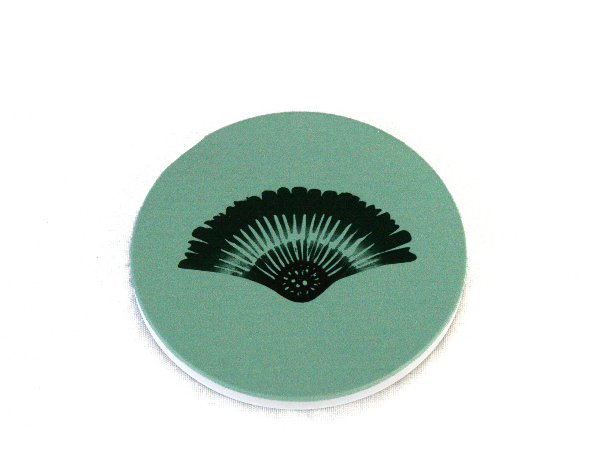 Glasunderlägg Solfjäder Keramik Skogsgrön (4-pack)