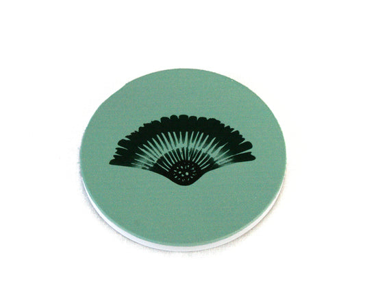 Glasunderlägg Solfjäder Keramik Skogsgrön (4-pack)