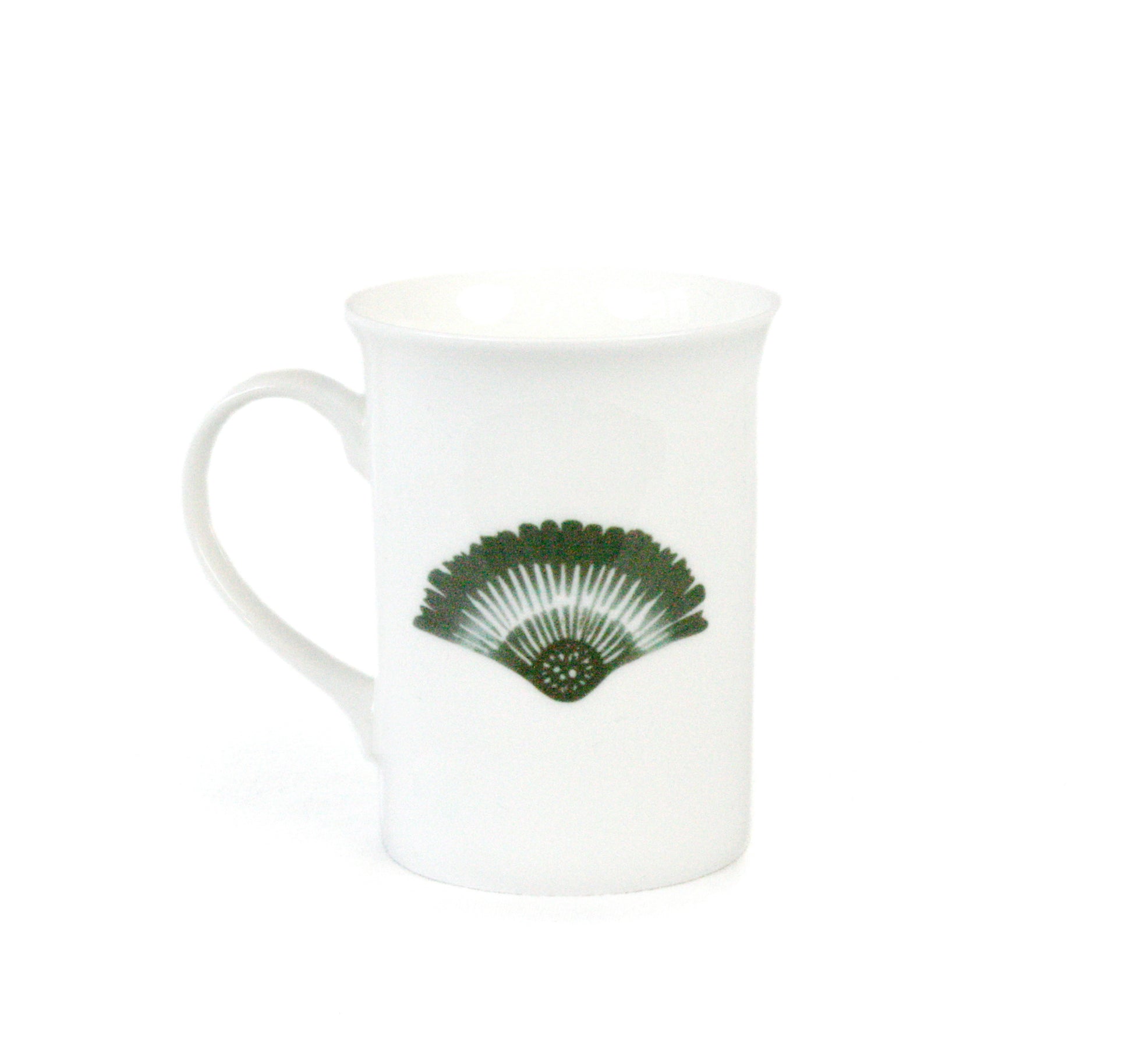 Kaffemugg Solfjäder Porslin Salviagrön 30cl, detaljbild