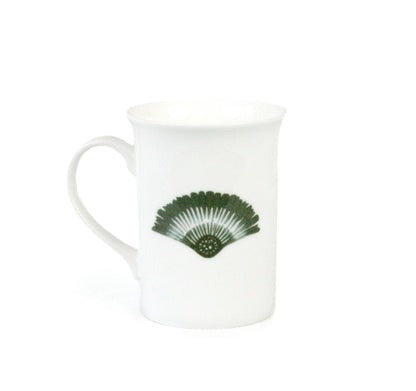 Kaffemugg Solfjäder Porslin Salviagrön 30cl, detaljbild