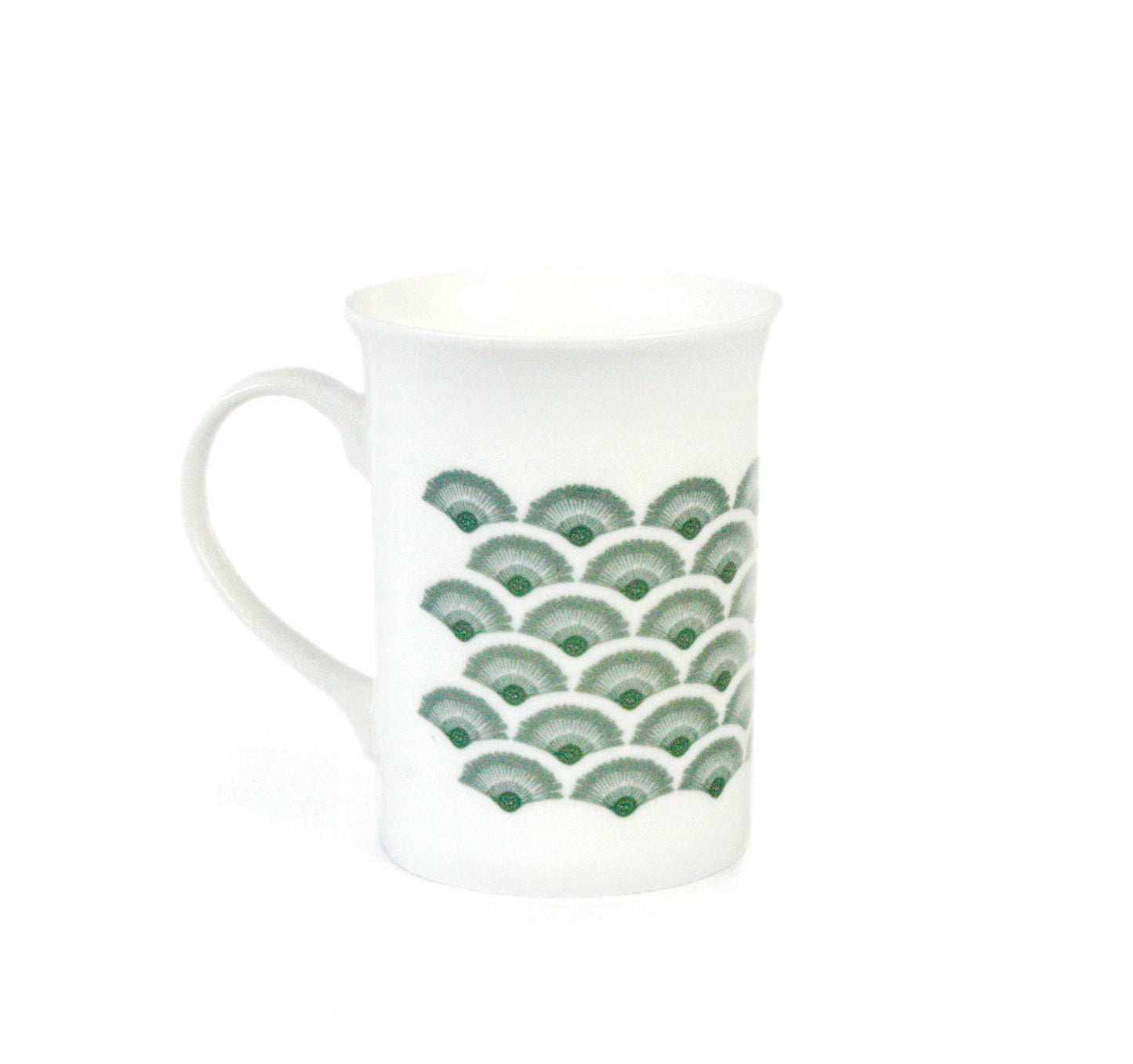 Kaffemugg Vågor Porslin Salviagrön 30cl, detaljbild