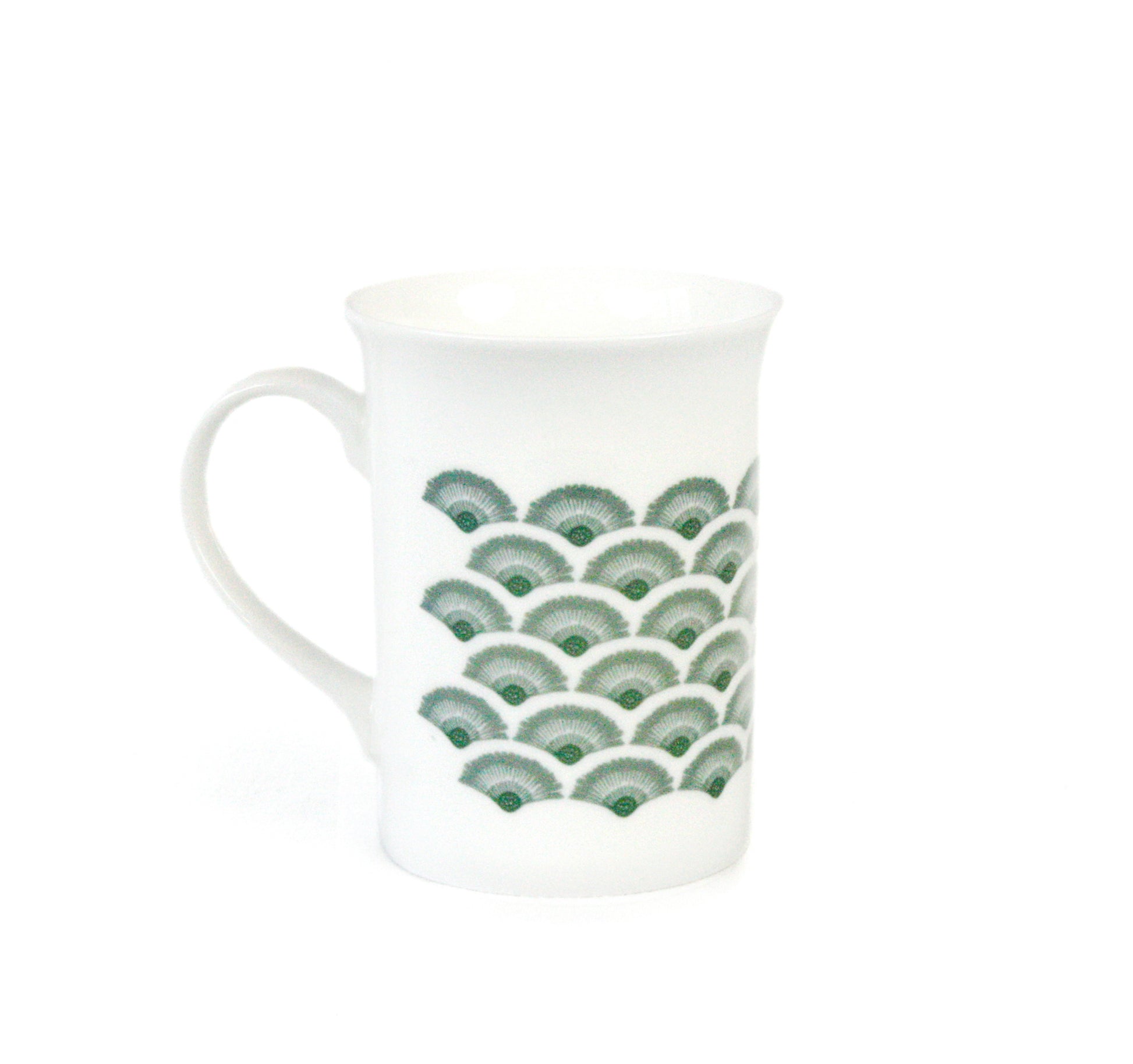 Kaffemugg Vågor Porslin Salviagrön 30cl, detaljbild