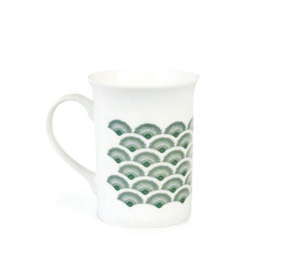 Kaffemugg Vågor Porslin Salviagrön 30cl, detaljbild