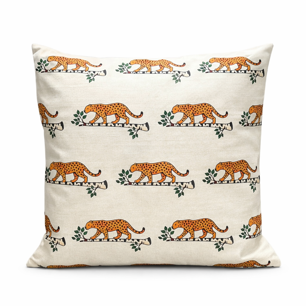 Kuddfodral Leopardis Mönster Linneblandning 40x40cm