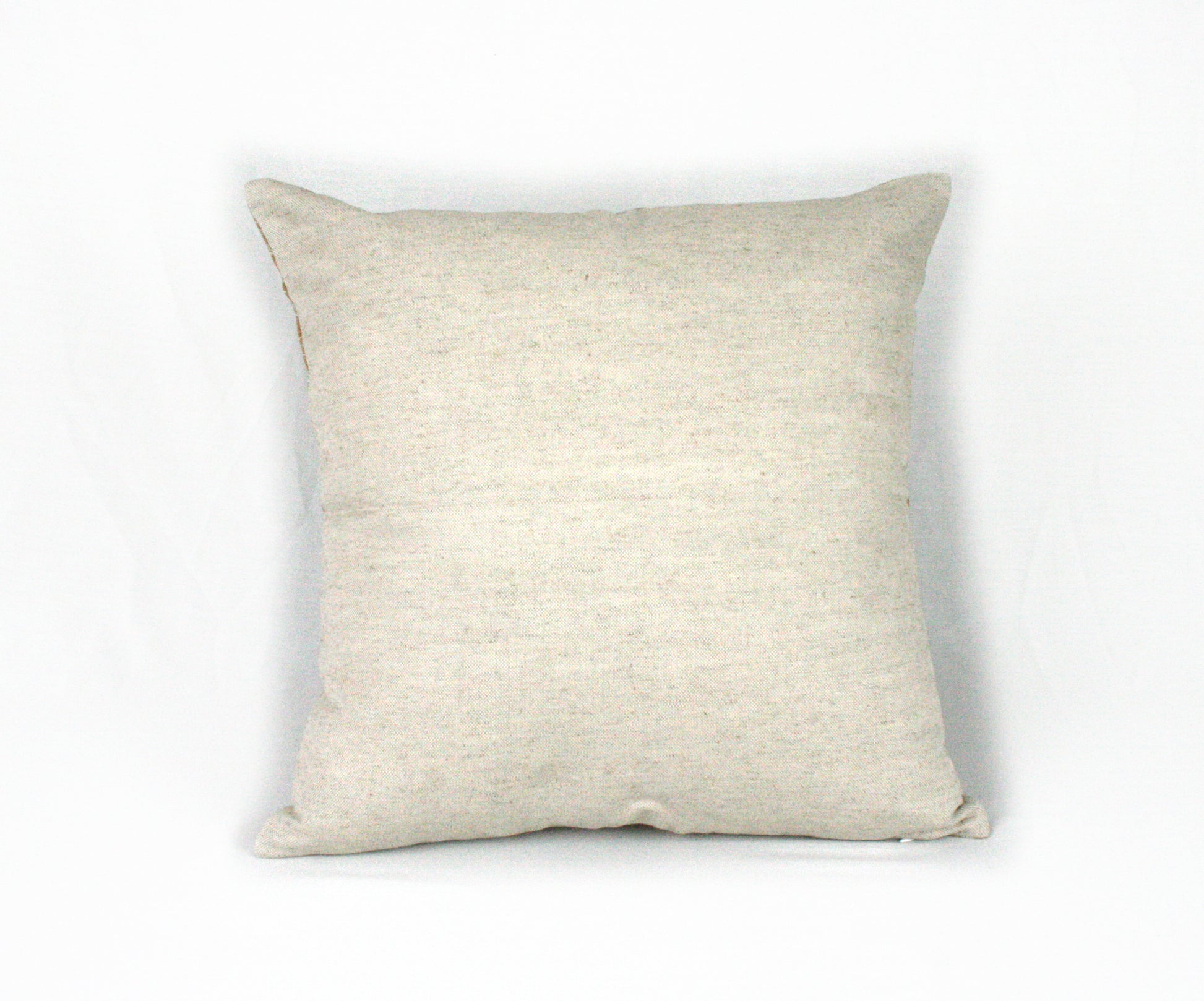 Kuddfodral Rytm Linneblandning Terrakotta Vit Baksida 40 x 40