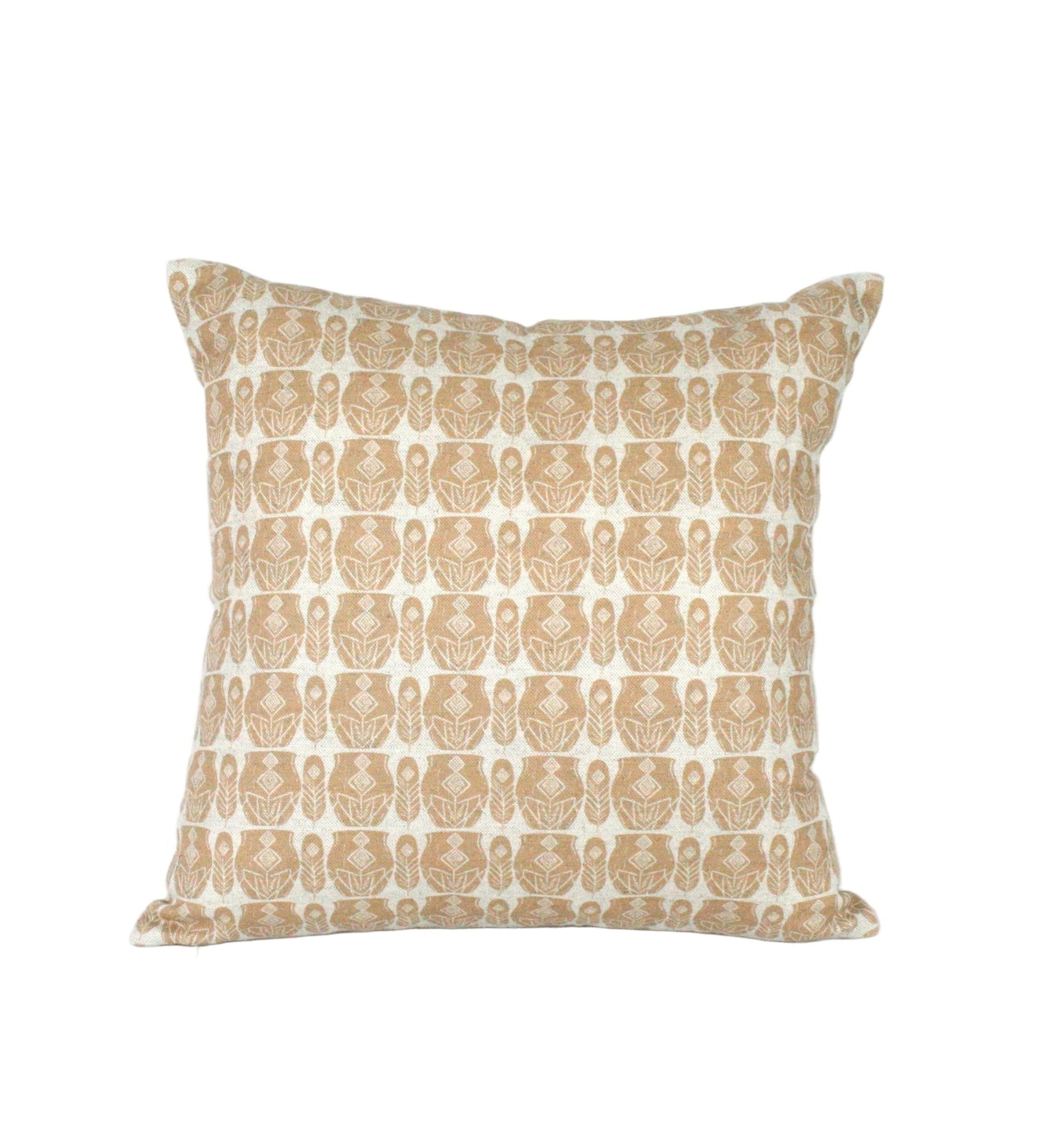 Kuddfodral Rytm Linneblandning Terrakotta/Vit Framsida 40x40