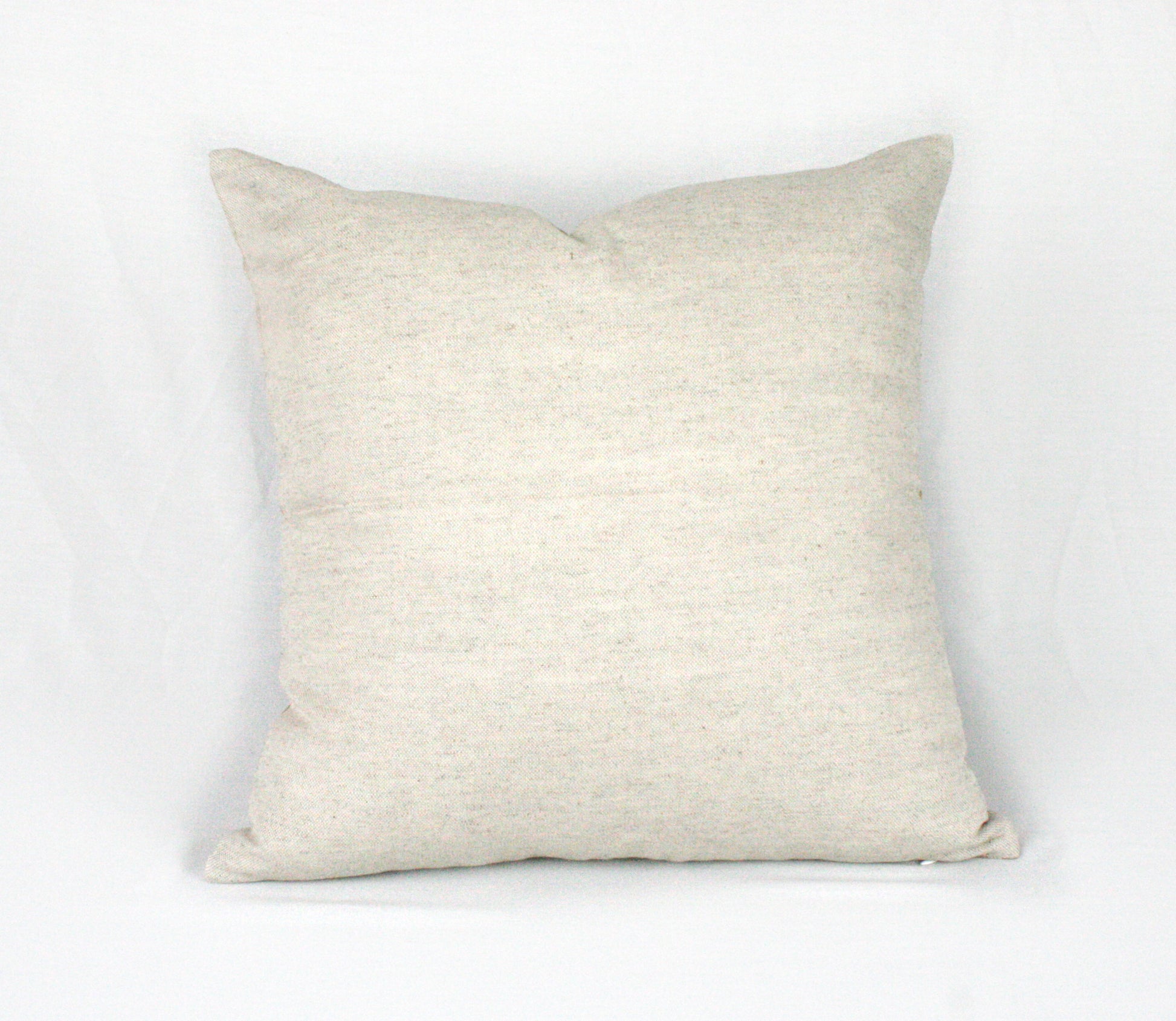 Kuddfodral Rytm Linneblandning Vit/Turkos Baksida 40 x 40