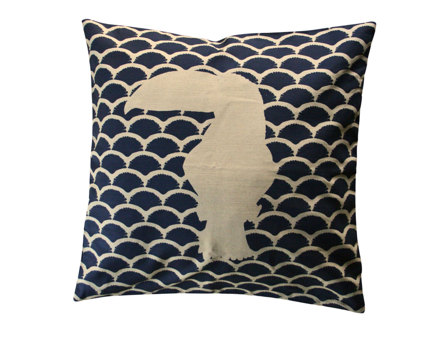 Kuddfodral Skymningsvågor Linneblandning Soft Gold 50x50cm Framsida