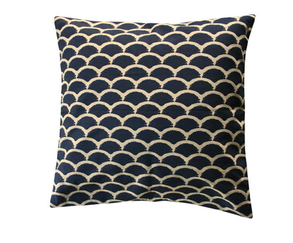 Kuddfodral Skymningsvågor Linneblandning Soft Gold 50x50cm, baksida