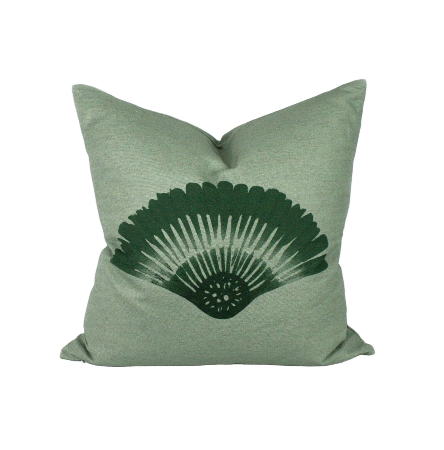 Kuddfodral Solfjäder Linneblandning Salviagrön 50 x 50
