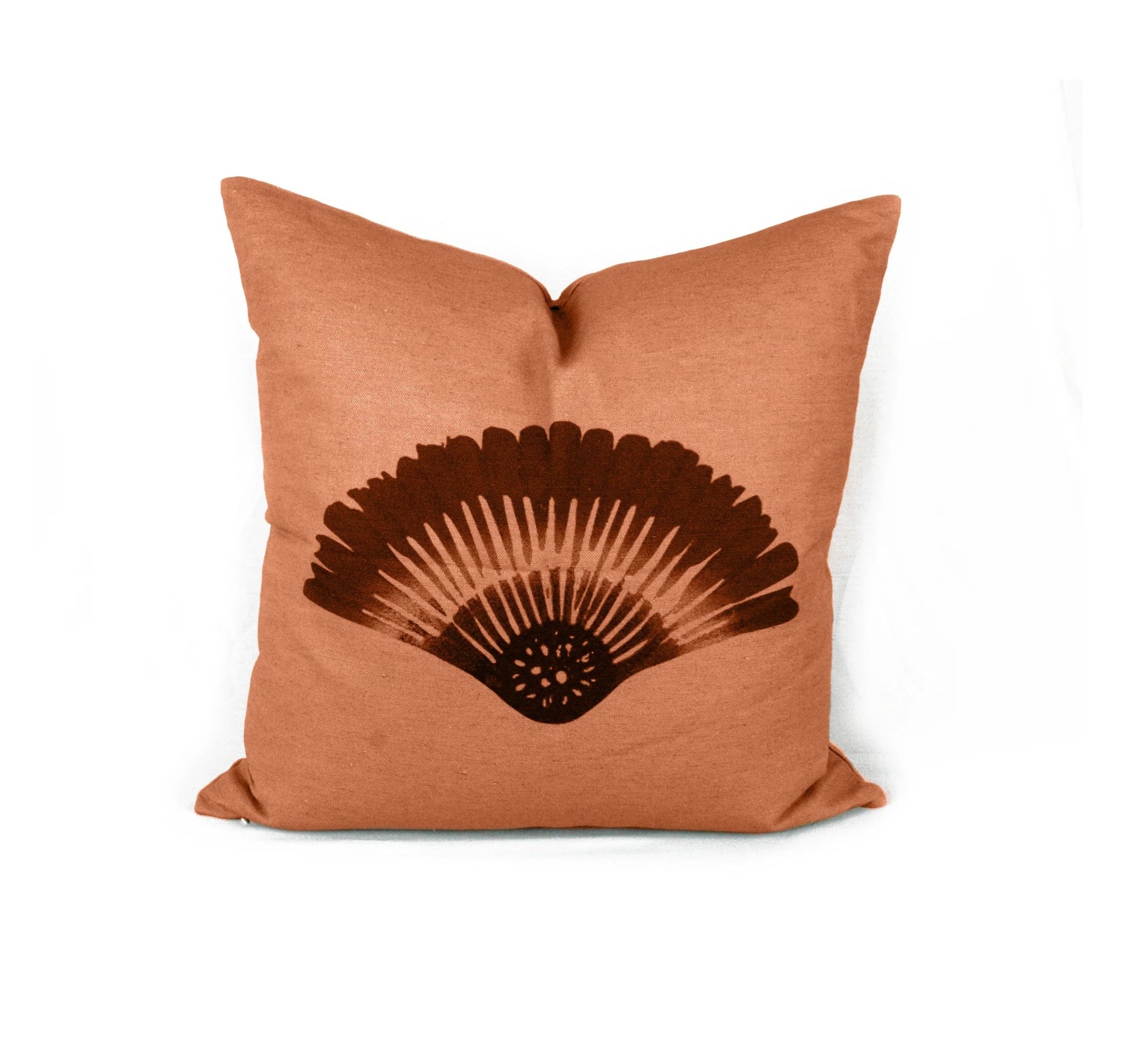 Kuddfodral Solfjäder Linneblandning Terrakotta 50 x 50