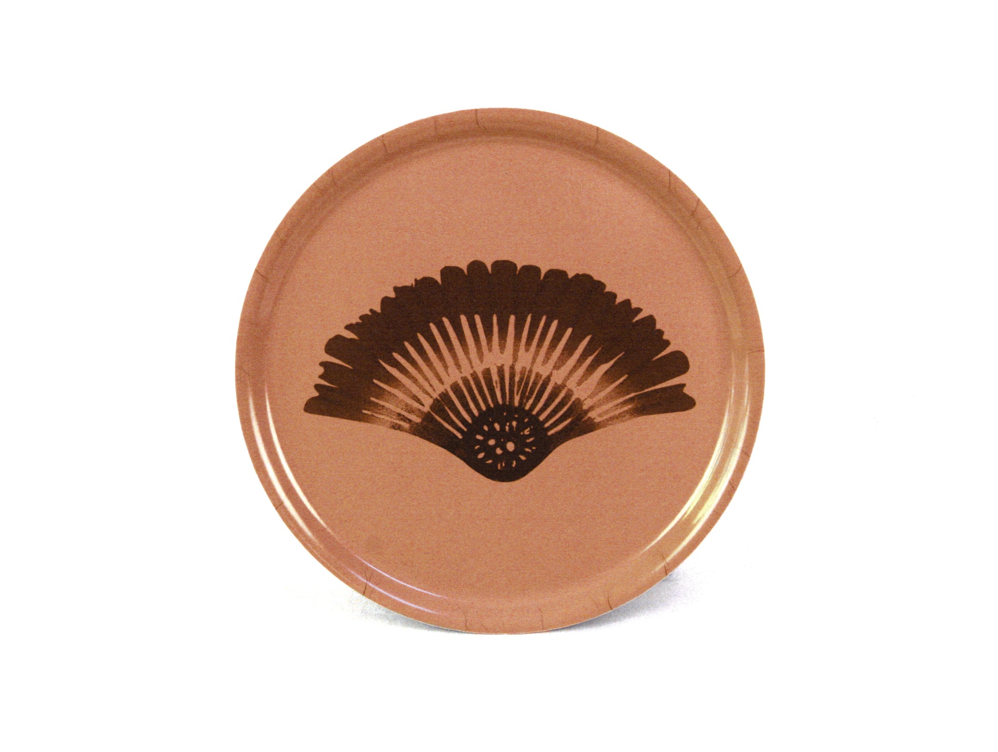 Serveringsbricka Solfjäder Björkfanér Terrakotta 31cm