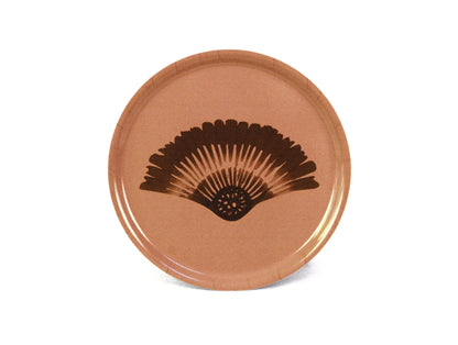 Serveringsbricka Solfjäder Björkfanér Terrakotta 31cm