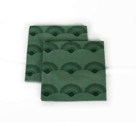 Servetter Solfjäder Bomull Skogsgrön (Set om 2)