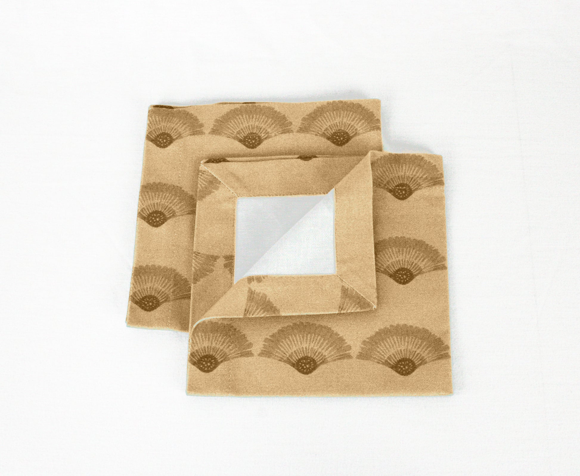 Servetter Solfjäder Bomull Soft Gold (Set om 2), detaljbild